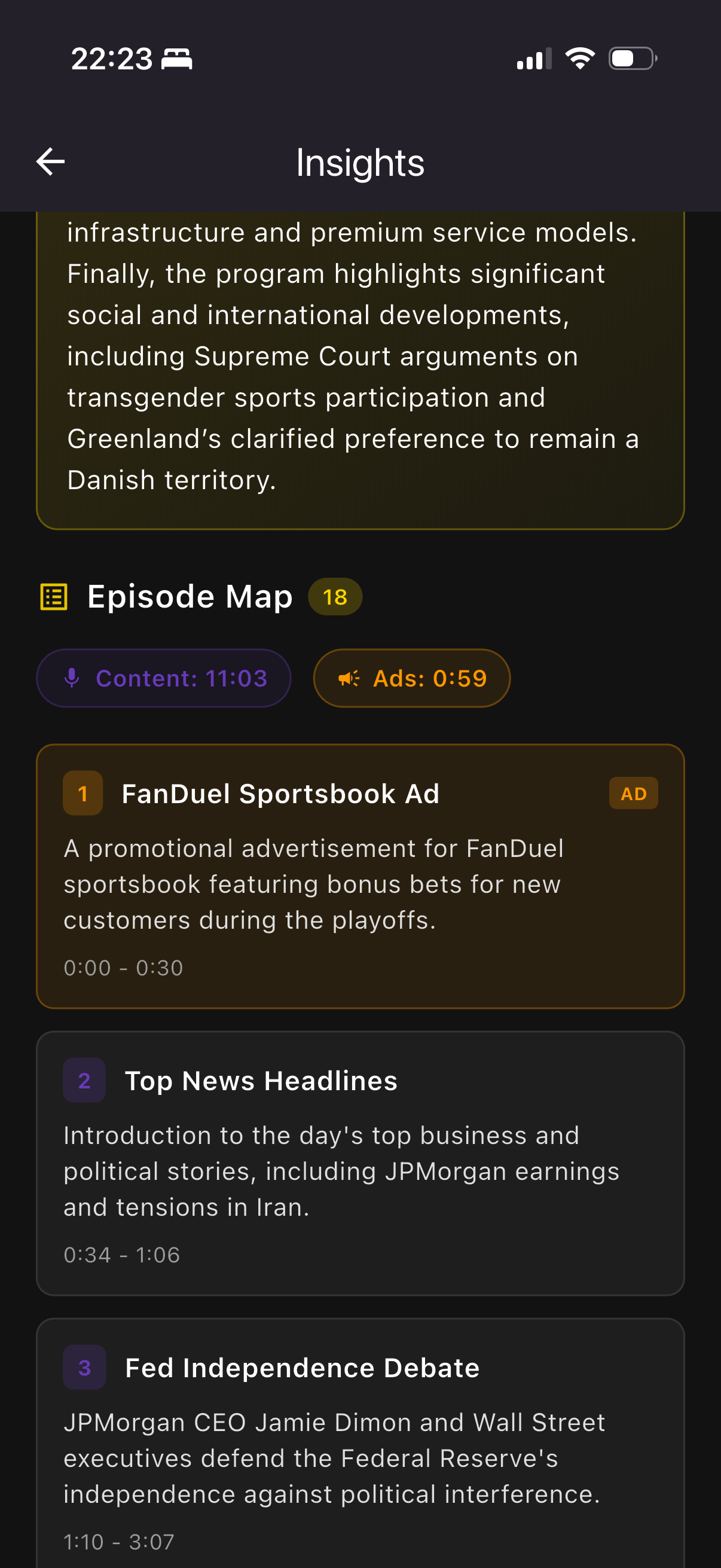 Episode Map with Ad Detection